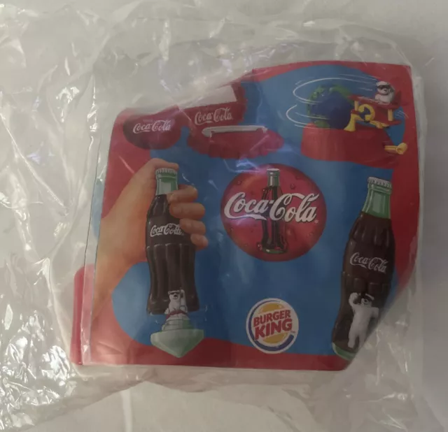 2000 Burger King Kids Meal Toy Coca-Cola Polar Bear Around the World Plane NEW