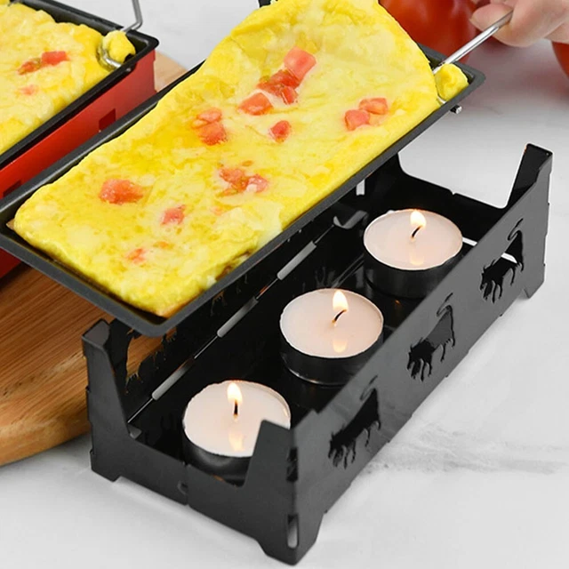 Käse Schmelzgerät Backblech Raclette Set Rot Edelstahl Candlelight
