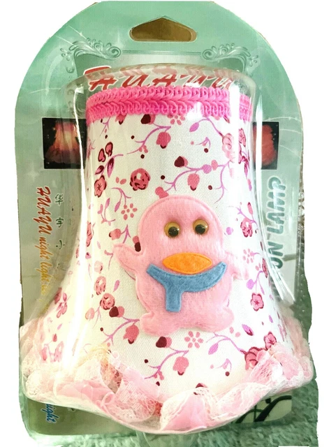 Infant Nursey Or Childs Night Light Pink White Floral Plug In Moon Bubble Light