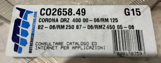 Co2658.49 Corona Trasmissione Ergal 49 Denti Suzuki Rm 125 250 Drz 400 Rmz 450 3