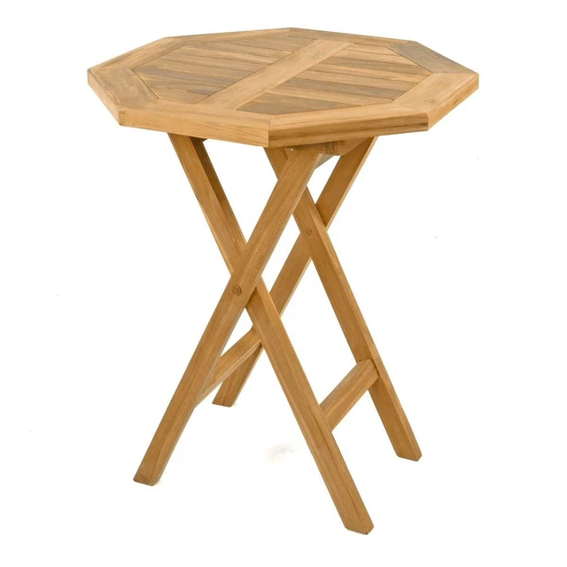 DIVERO BALKONTISCH GARTENTISCH Tisch Holz Teak behandelt klappbar Ø 60