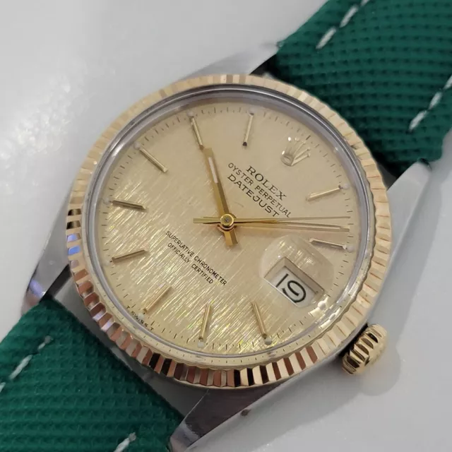 Hommes Rolex Huître Datejust Ref 16013 36mm 18k Ss 1980s Automatique Swiss