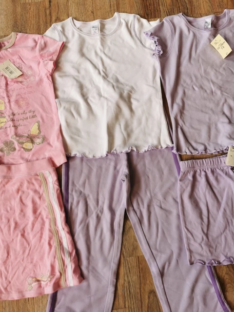 Girls Summer Clothes Bundle Age 7-8 Shorts T-shirts Skirts Crops Pinks & Purples 2