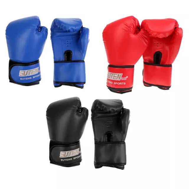 PU Leather Boxing Gloves Training Muay Thai Fight Punch Bag Sparring MMA Mitts