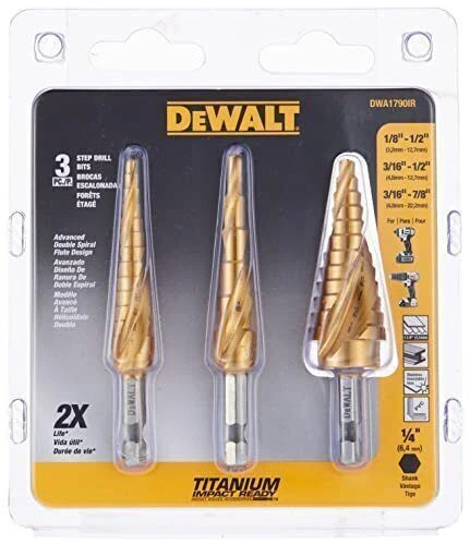 DEWALT Drill Bit Set, 3 Piece, Titanium Nitride Coated, Longer Life