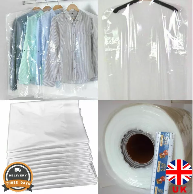 Clear Poly Garment Covers Clothes Suit Dress Plastic Bags Poly roll  UK BRAND