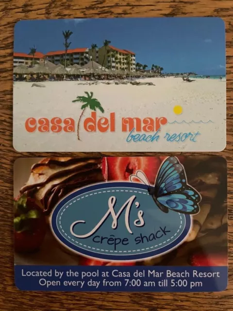 ARUBA CASA DEL MAR FEATURING M's CREPE SHACK HOTEL ROOM KEY CARD PRE OWNED
