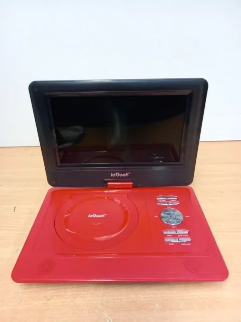 ieGeek Portable DVD Player with Swivel Screen - Red - Unit Only Multi Re(IK-101)