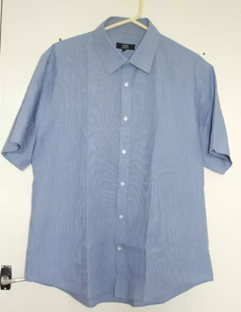 George Regular Fit Mens Blue Short Sleeve Shirt Size: 17.5"/44 Cm (Ms211)