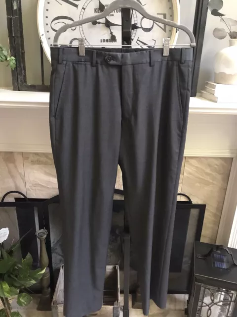 GIORGIO ARMANI COLLEZIONI men's flat front dress pants - gray sz 34 - W 33 L 30