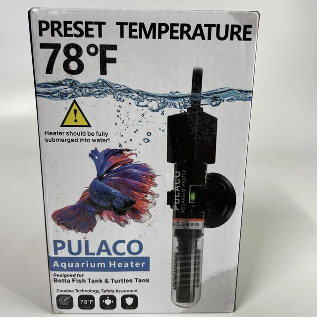 Calentador de acuario Pulaco 25W 78°F 1 - 6 galones tanque de tortugas pez betta PL-168 nuevo