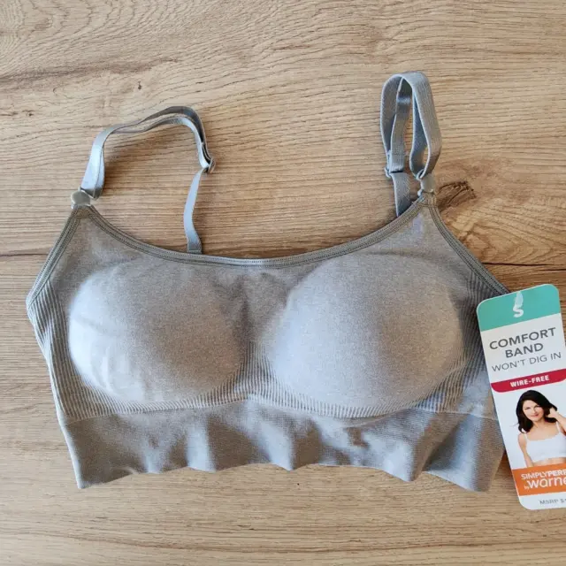 SIMPLY PERFECT BY Warners~Womens Size S~ Comfort Band Wire-Free Grey Bra  New $8.45 - PicClick