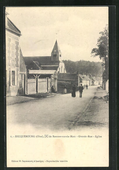 CPA Ricquebourg, de Ressons sur le Matz Grande rue Eglise
