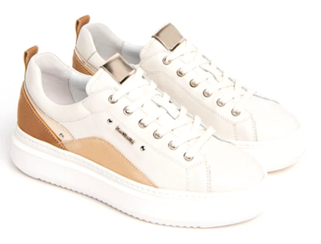 Noir Jardins E306553D 713 Baskets Chaussures Femme Lacets Cuir OS