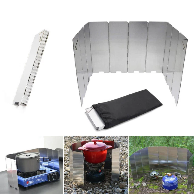 EXIN DEHCEN Windschutz Für Gaskocher - 16-teilig Faltbar Aus Aluminium Mit Tragetasche