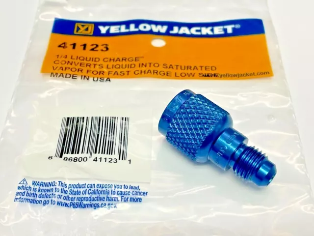 Yellow Jacket, 41123, Liquid Charging,1/4" MxF, Liquid to Saturated Vapor FAST!
