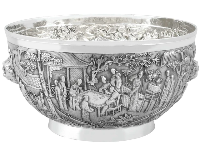 Antique Circa 1900 Chinese Export Silver Bowl
