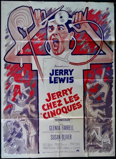 THE DISORDERLY ORDERLY Jerry Lewis 1964 vintage original French movie poster