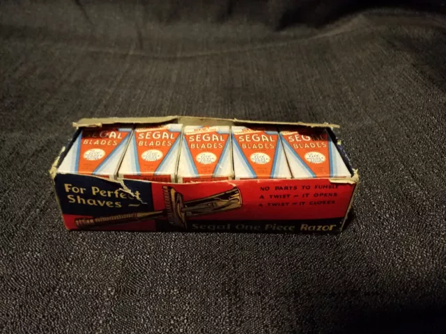 vintage antique 20 packs with display box segal razor blades
