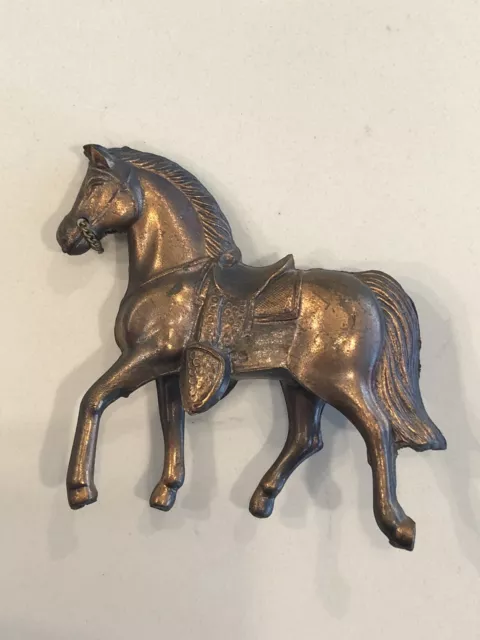 Vintage Mid Century Metal Cast Cowboy Pony Horse 5”