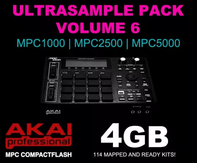 Akai MPC1000/MPC2500/MPC5000 4GB Compact Flash (CF) Card - 114 Drum Kits!