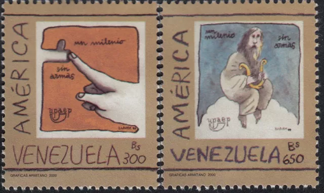 Upaep Venezuela 2169AH/2169AJ 1999 Luftgewehr Handtasche Engel MNH