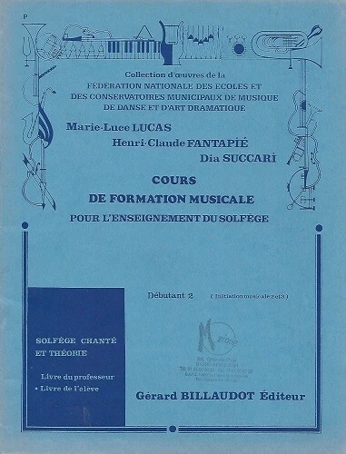 Cours de formation musicale pour l'enseignement du solfège Débutant 2