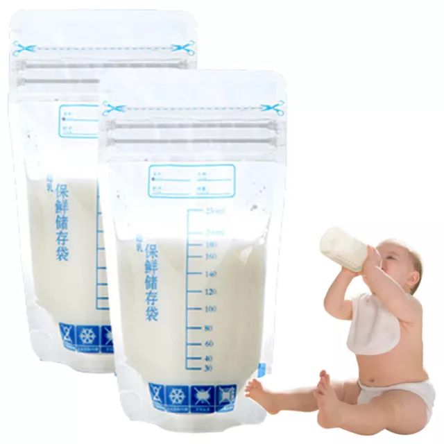 Breast Storage Milk Bags Pack Baby Clear Bag Food Freezing Reusable 250ml