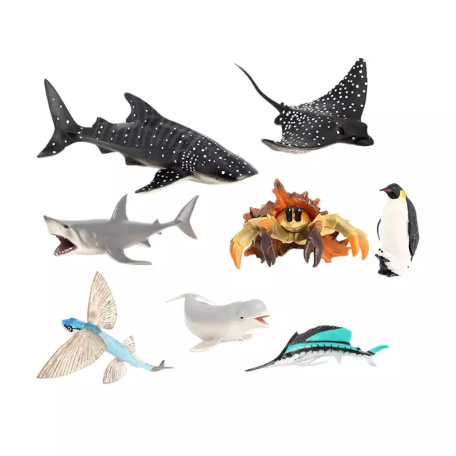 8 Pieces Realistic Deep Sea Animal Figurines for Desktop Birthday Decoration