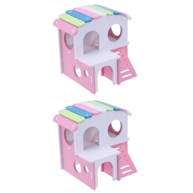 2 Pcs Hamster Villa Gerbil Cage Climbing Toys Sport Toys Small Animals