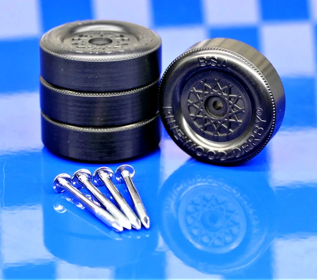 DOMINANT LATHED PINEWOOD Derby Wheels & Polish Axles Hub, Edge, RACE