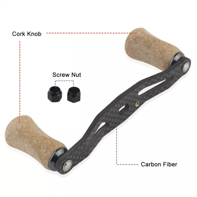 DIY Carbon Fiber Baitcasting Fishing Reel Handle/Cork Knob Rocker/ Replacement