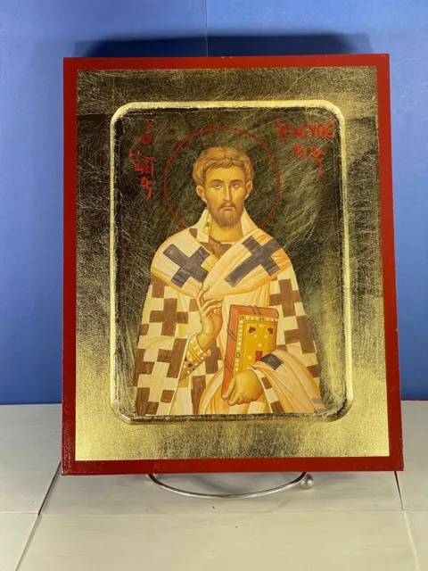 Saint Eleutherius –Greek Russian Orthodox Handmade Wooden Cared Icon 8xI0