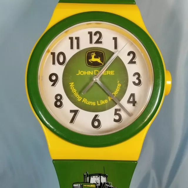 Vintage John Deere Hanging "Wrist Watch" Wall Clock "Nothing Runs Like a Deere" 2