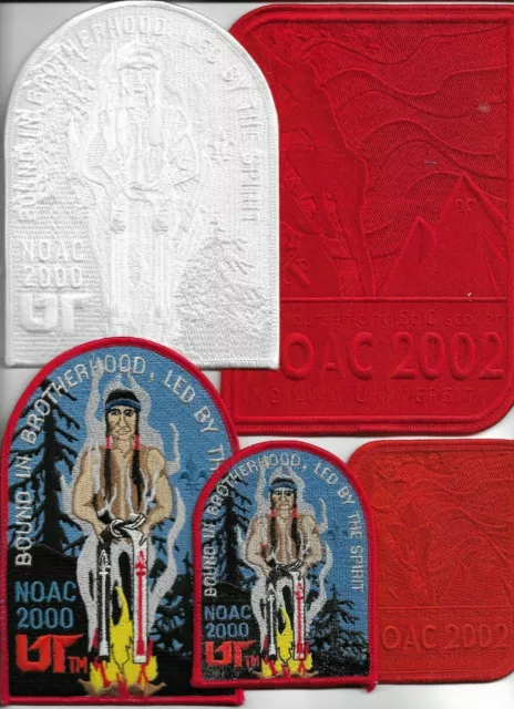 boy scout 2000 NOAC red set large white & blue set 5 patches