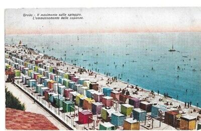 1920 campo da tennis e spiaggia Cartolina di Grado Gorizia 