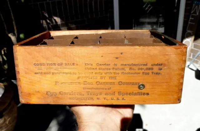 early ROCHESTER EGG CARRIER Wooden Box Carrier