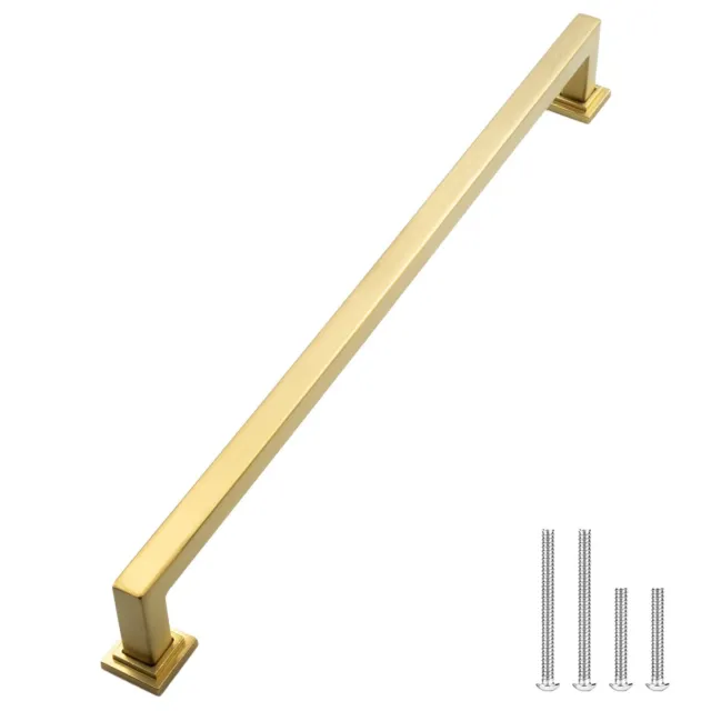 Gold Satin Brass Brushed Modern Cabinet Handles Pulls Kitchen Hardware Stainless