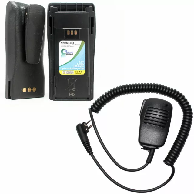 2 Pack NICD Battery & Shoulder Speaker Mic for Motorola CP200, EP450