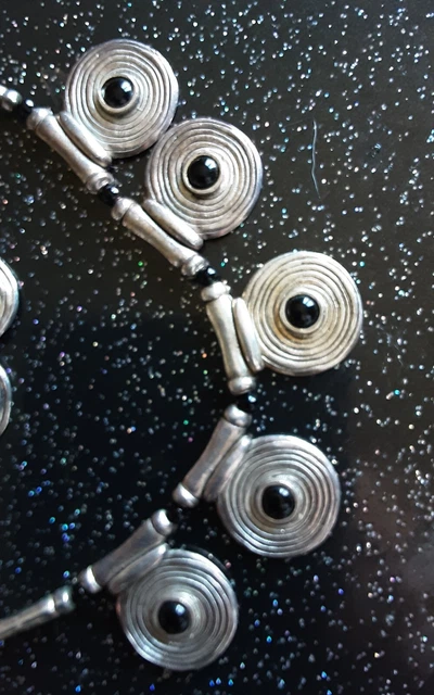 Parure Rare Collier & Bracelet Signée UBU - Style Moderniste, Plaqué Argent - Excellent État