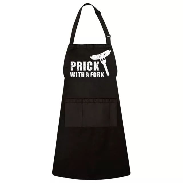 Prick With A Fork Funny Father's Day Joke BBQ Chef Dad Gift Novelty Unisex Apron