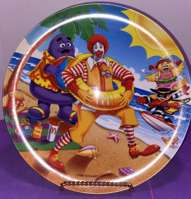 VTG 1998 McDonalds Melamine 9.5” Collectors Plate Ronald Grimace Hamburglar