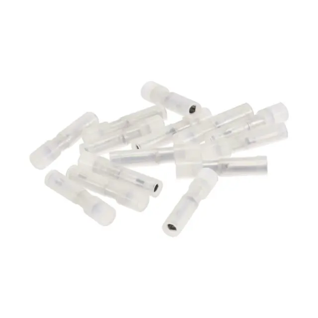 Wire Butt Female Terminals Insulated Round AWG 24-18 White 20 Pcs