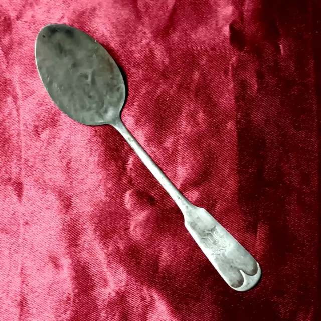 Fiddle Pattern Silver 7" Spoon by Brazil Silver Old English "M" Handle