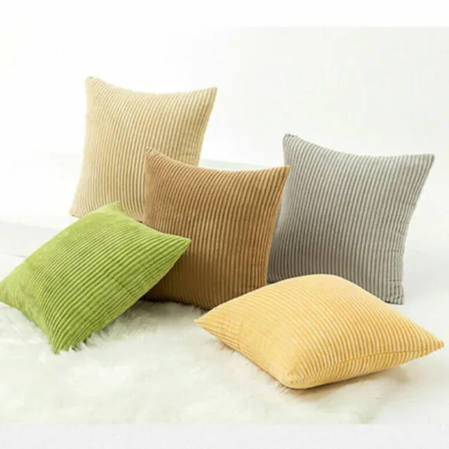 Square Cushion Cover Sofa Winter Pillow Case Plush Velvet Corduroy Home Decor
