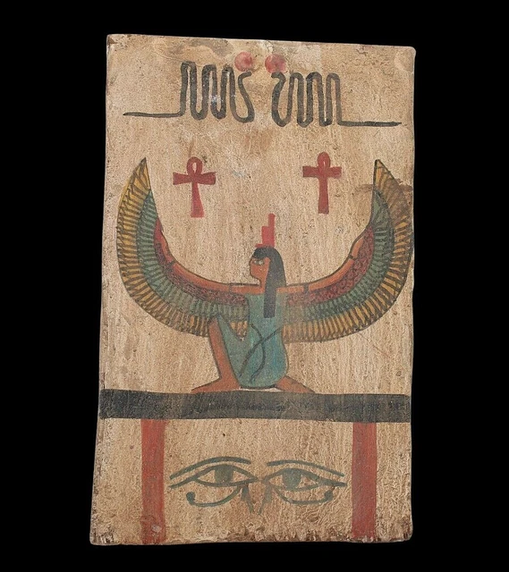 RARO ANTIGUO EGIPCIO ANTIGUO ISIS Madera alada Stella Estela Egipto Historia