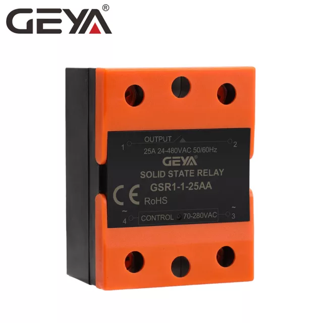 GEYA Solid State Relay Module SSR-10/25/40/60/80/100/120AA 70-280VAC to 24-480AC