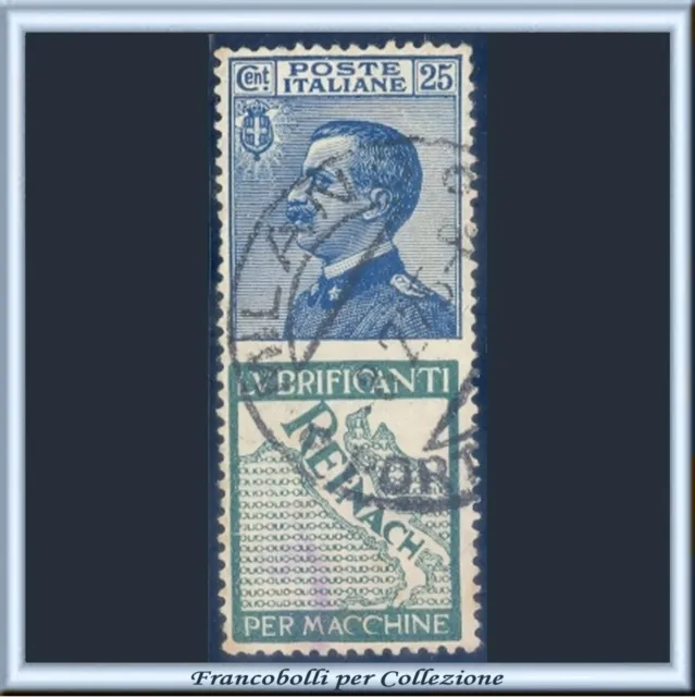 1924 Italia Regno Pubblicitari Reinach cent. 25 azzurro e verde n. 7 Usato [x]