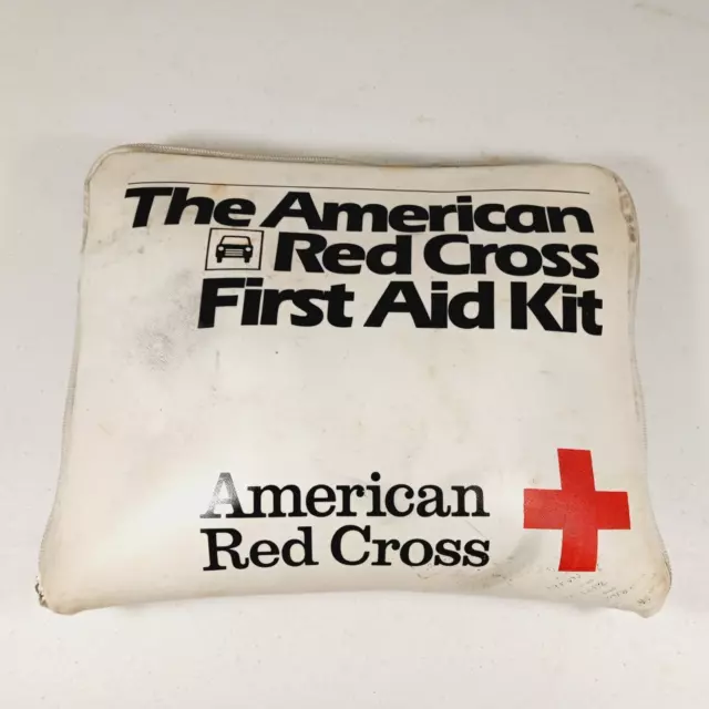 Vtg Zip Up American Red Cross First Aid Kit With Original UNOPENED Supplies 1984