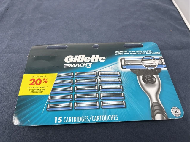Recargas de hoja de afeitar Gillette Mach3, 15 cartuchos